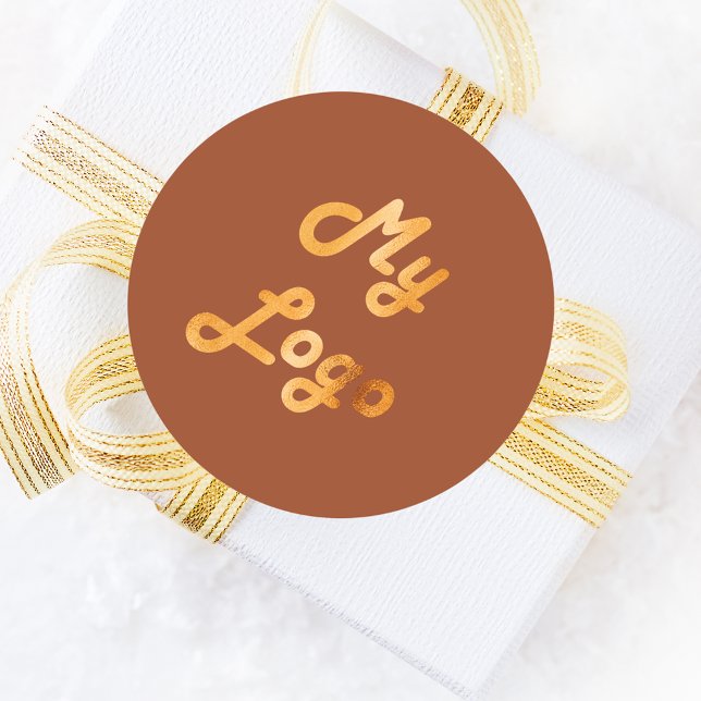 Burnt orange dusty earth business logo classic round sticker (Creator Uploaded)