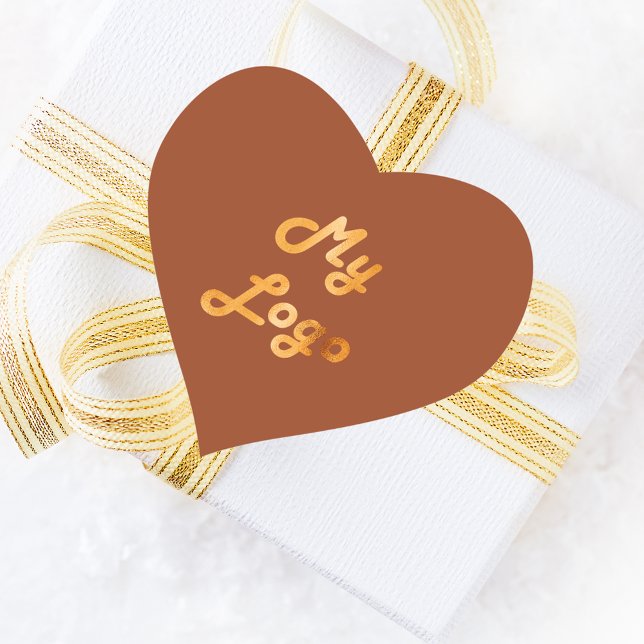 Burnt orange dusty earth business logo heart sticker (Creator Uploaded)