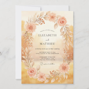 Burnt Orange Earthy Autumn Wedding Invitation