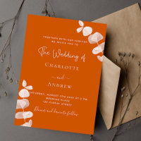 Burnt orange eucalyptus wedding