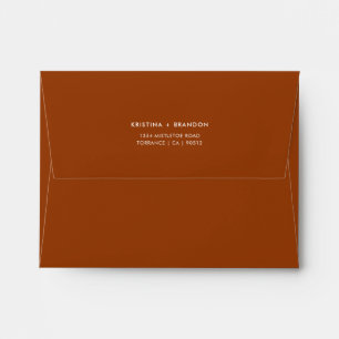 Burnt Orange Fall Terracotta Wedding A2 Size Envelope