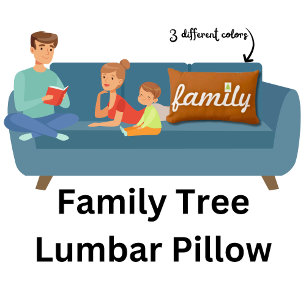 Burnt Orange Family Tree Lumbar Pillow