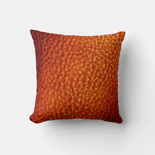 Burnt Orange Faux Leather Cushion (Front)