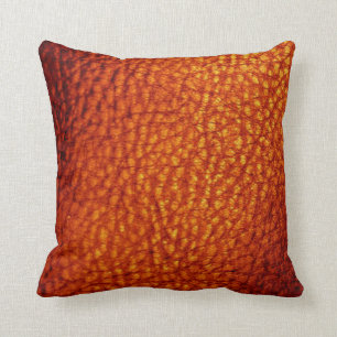 Burnt Orange Faux Leather Cushion