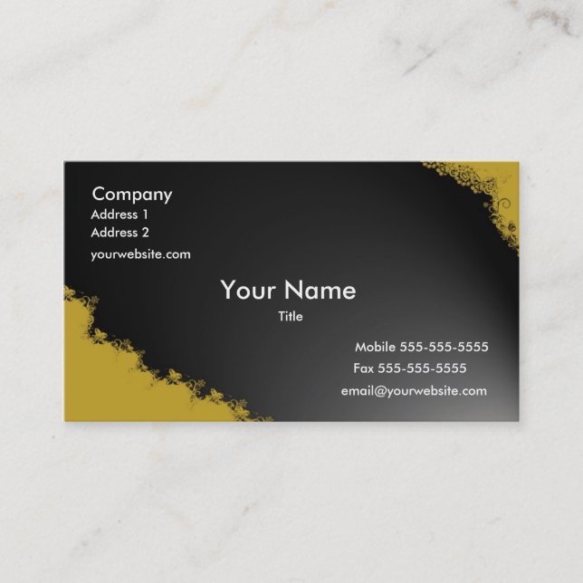 Burnt Orange Flourish Business Card (Front)