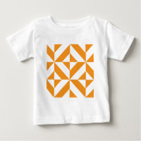 Burnt Orange Geometric Deco Cube Pattern