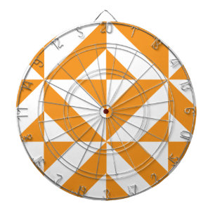Burnt Orange Geometric Deco Cube Pattern Dartboard