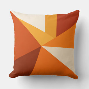Burnt Orange Geometric Starburst Cushion