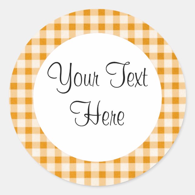 Burnt Orange Gingham Sticker (Front)