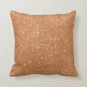 Burnt Orange Glitter Sparkles Cushion