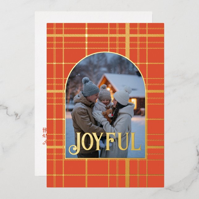 Burnt Orange & Gold Gingham Christmas Holiday (Front/Back)