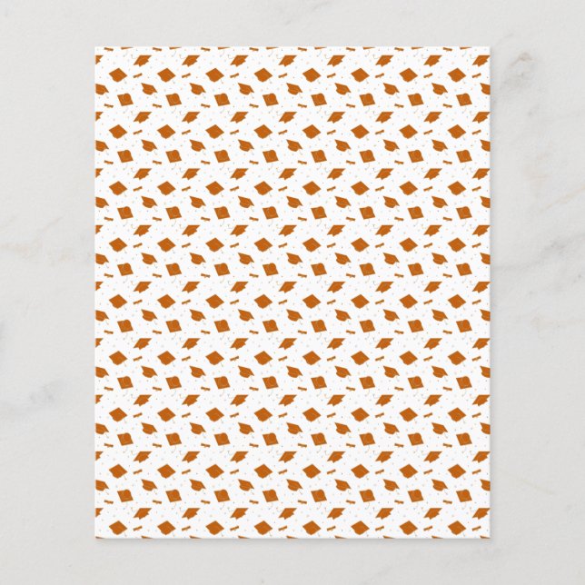 Burnt Orange Graduation Cap Toss Scrapbook Paper (Front)
