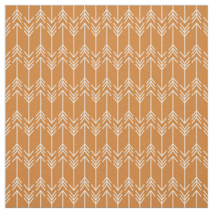 Burnt Orange Herringbone Arrows Fabric