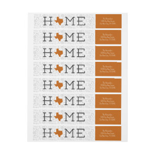 Burnt Orange HOME Texas Wrap Around Label