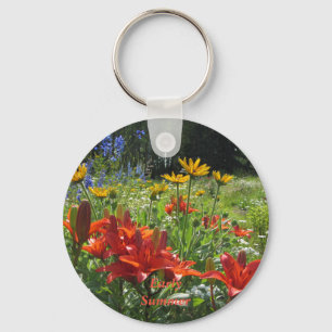 Burnt Orange Lilies, Early Summer Gardens Key Ring