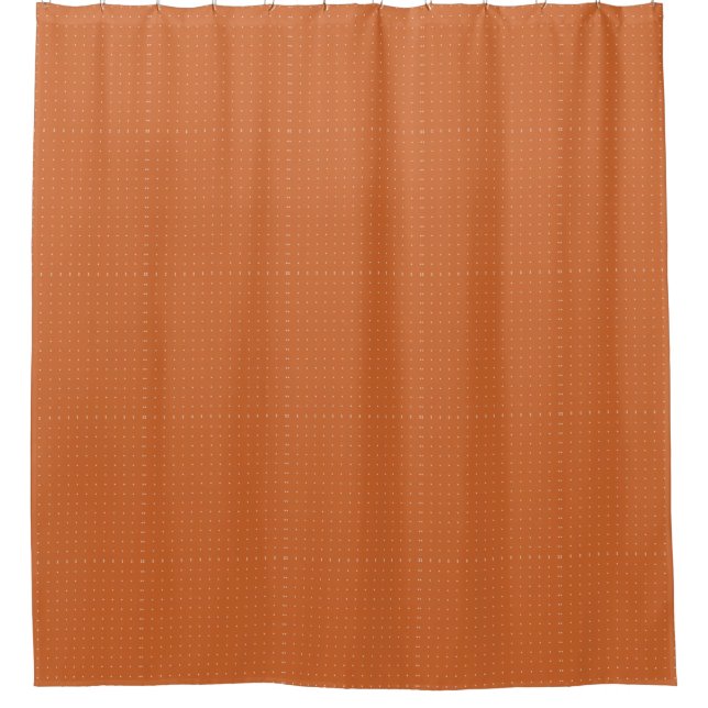 Burnt Orange Mini Dots Grid Background Shower Curtain (Front)