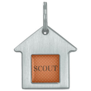 Burnt Orange Mini Hearts Pet ID Tag