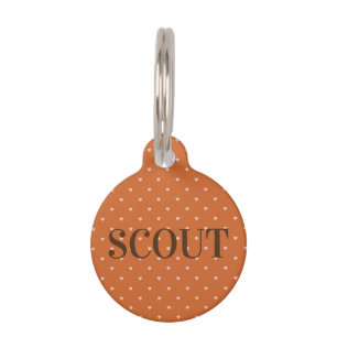 Burnt Orange Mini Hearts Pet Tag