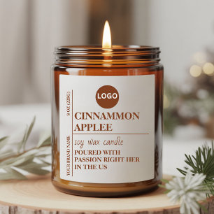 Burnt Orange Minimalist Candle Label Custom Cand
