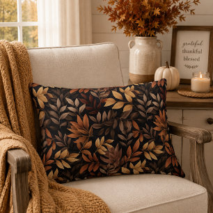 Burnt Orange Mocha Brown Elegant Autumn Leaves Decorative Cushion