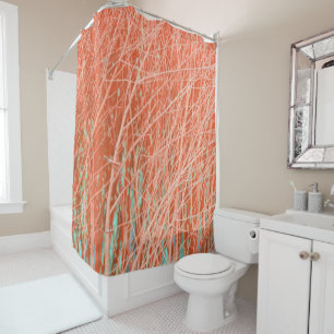 Burnt Orange Modern Photo Contemporary Abstract Shower Curtain