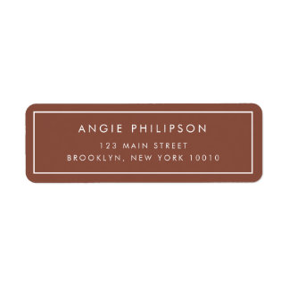 Burnt Orange Modern Return Address Label
