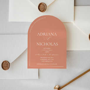 Burnt Orange Modern Wedding Invitation