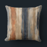 Burnt Orange Navy Dusty Blue Distressed Stripe Cushion<br><div class="desc">This decorative throw pillow brings a warm,  rustic style to your home decor,  featuring a distressed stripe pattern in burnt orange,  navy,  and dusty blue. Perfect as an accent piece,  this pillow adds a cosy,  inviting vibe to any space.

See more home décor designs at https://www.zazzle.com/store/mklhome</div>