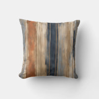 Burnt Orange Navy Dusty Blue Distressed Stripe
