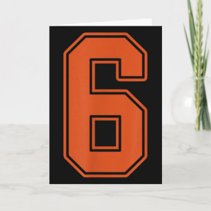 Burnt Orange Number 6 Jersey Player Uniform #6 Card