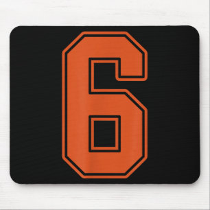 Burnt Orange Number 6 Jersey Player Uniform #6 Mouse Pad