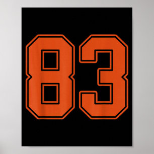Burnt Orange Number 83 Jersey Player Uniform #83  Poster