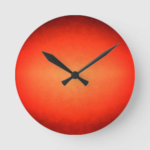 Burnt Orange Ombre Round Clock