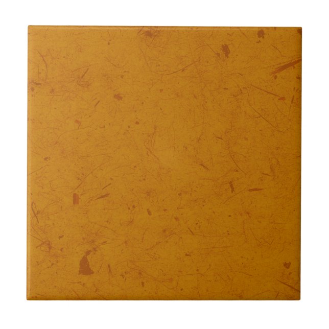 Burnt Orange Papyrus Ceramic Tile (Front)