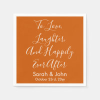Burnt Orange Personalise Script Wedding Reception 