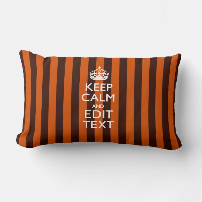 Burnt Orange Personalise This Keep Calm Accent Lumbar Cushion (Front)