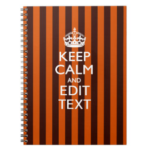 Burnt Orange Personalise This Keep Calm Accent Notebook