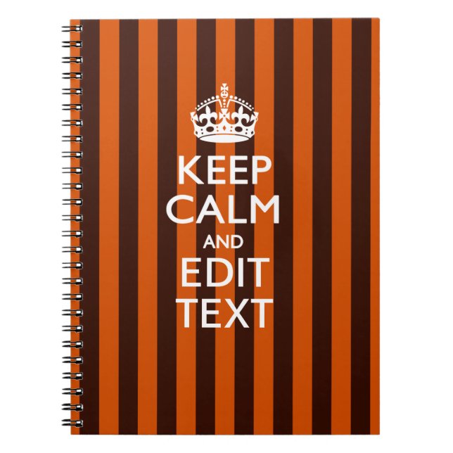 Burnt Orange Personalise This Keep Calm Accent Notebook (Front)
