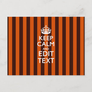 Burnt Orange Personalise This Keep Calm Accent Postcard