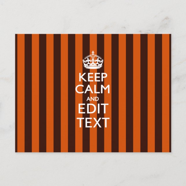 Burnt Orange Personalise This Keep Calm Accent Postcard (Front)