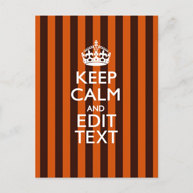 Burnt Orange Personalise This Keep Calm Accent Postcard (Front)