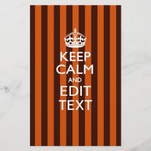 Burnt Orange Personalise This Keep Calm Accent Stationery
