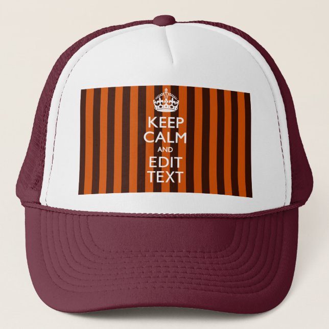 Burnt Orange Personalise This Keep Calm Classic Trucker Hat (Front)