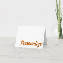 BURNT ORANGE Personalised Thank-you Card