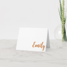 BURNT ORANGE Personalised Thank-you Card