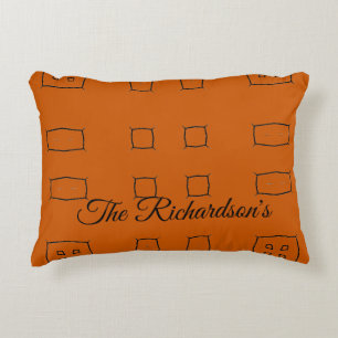 Burnt Orange Personalized Geometric Simple Bedding Decorative Cushion
