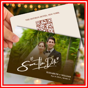 Burnt Orange Photo   QR Code Save the Date