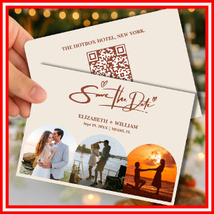 Burnt Orange Photo QR Code Save the Date