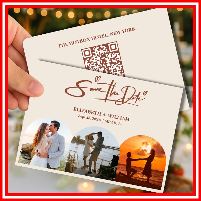 Burnt Orange Photo | QR Code Save the Date (Creator Uploaded)
