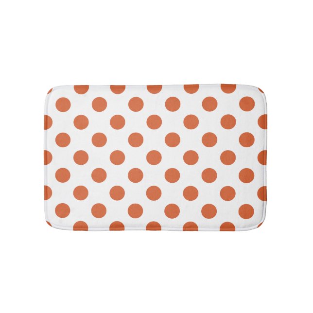 Burnt orange polka dots bath mat (Front)